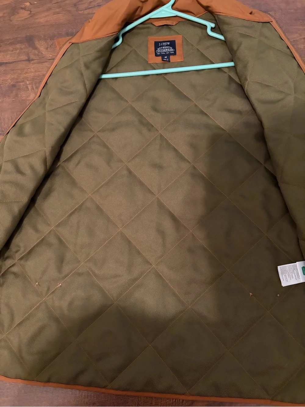J.Crew Mens Quilted Walker Vest Medium Brown Rust Full Zip Re-Imagined BI930